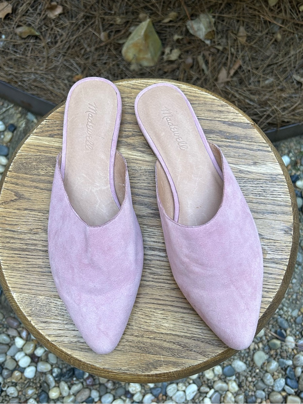Madewell Remi Suede Mules Weathered Berry Sz 8.5